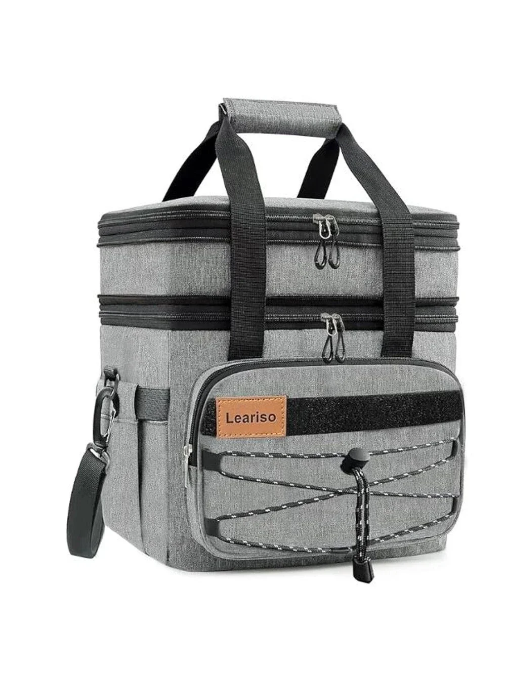 2-Tier Reusable Insulated Lunch Box with Strap, Leakproof